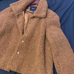 FOREVER 21 oversized dark chocolate teddy coat